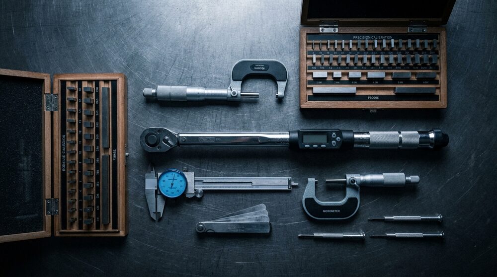 Precision calibration tools laid out